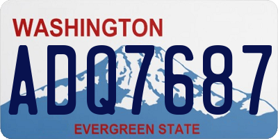 WA license plate ADQ7687