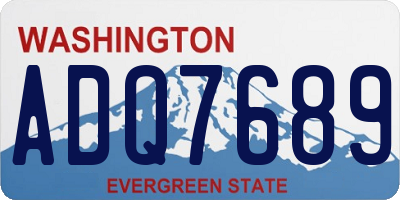WA license plate ADQ7689