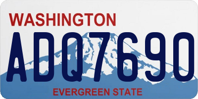 WA license plate ADQ7690