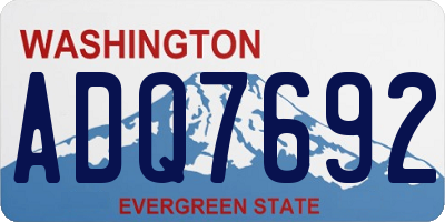 WA license plate ADQ7692
