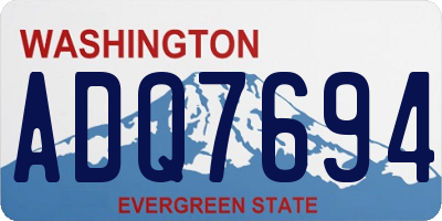 WA license plate ADQ7694
