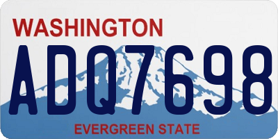 WA license plate ADQ7698