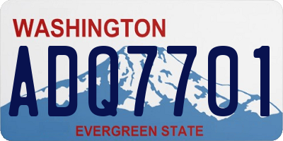 WA license plate ADQ7701