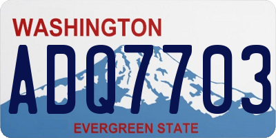 WA license plate ADQ7703