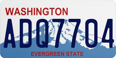 WA license plate ADQ7704