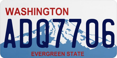 WA license plate ADQ7706