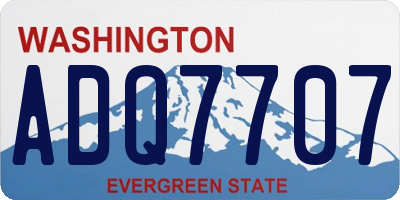 WA license plate ADQ7707