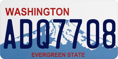 WA license plate ADQ7708