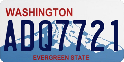 WA license plate ADQ7721