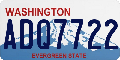 WA license plate ADQ7722