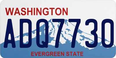 WA license plate ADQ7730