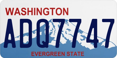 WA license plate ADQ7747
