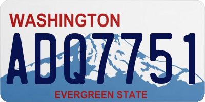 WA license plate ADQ7751