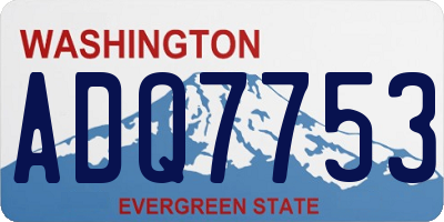 WA license plate ADQ7753