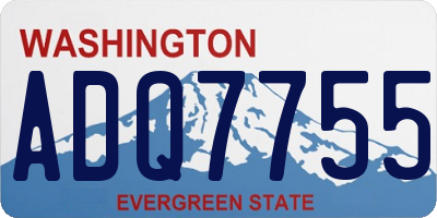 WA license plate ADQ7755