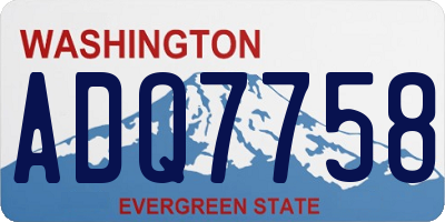 WA license plate ADQ7758