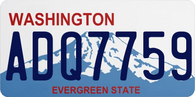 WA license plate ADQ7759