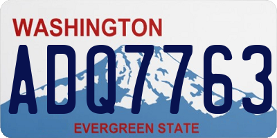WA license plate ADQ7763