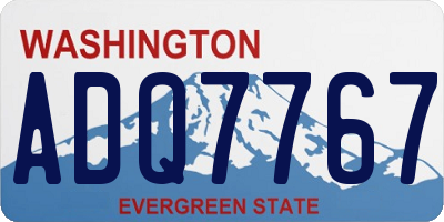 WA license plate ADQ7767