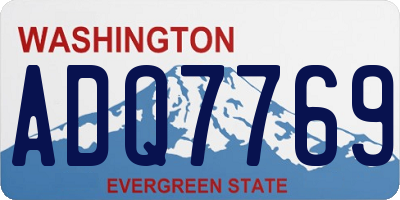 WA license plate ADQ7769