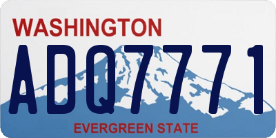 WA license plate ADQ7771