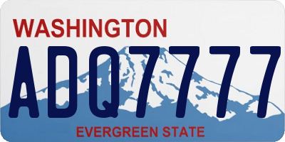 WA license plate ADQ7777