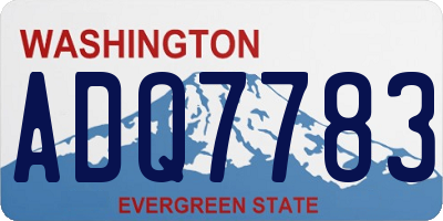 WA license plate ADQ7783
