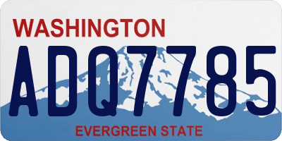 WA license plate ADQ7785