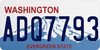 WA license plate ADQ7793