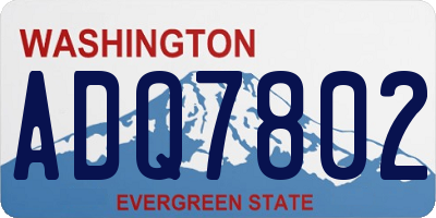 WA license plate ADQ7802