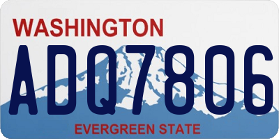 WA license plate ADQ7806