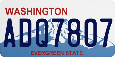 WA license plate ADQ7807