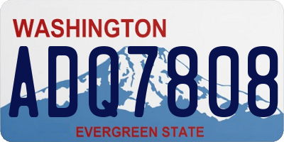 WA license plate ADQ7808