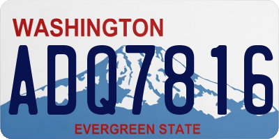 WA license plate ADQ7816