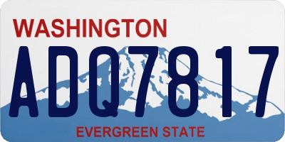 WA license plate ADQ7817
