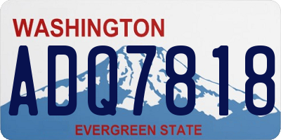 WA license plate ADQ7818
