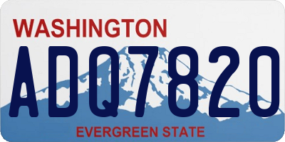 WA license plate ADQ7820