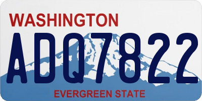 WA license plate ADQ7822