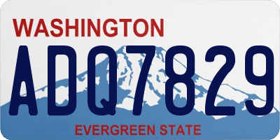 WA license plate ADQ7829