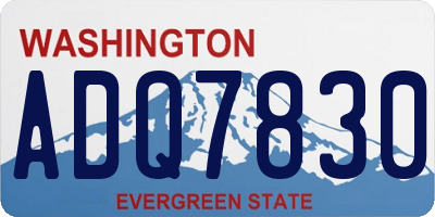 WA license plate ADQ7830