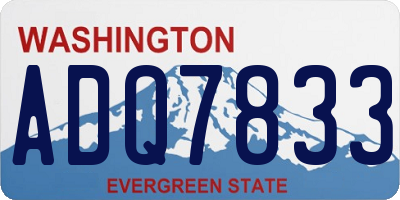 WA license plate ADQ7833