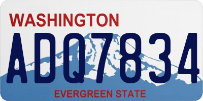 WA license plate ADQ7834