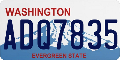 WA license plate ADQ7835