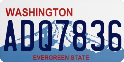 WA license plate ADQ7836