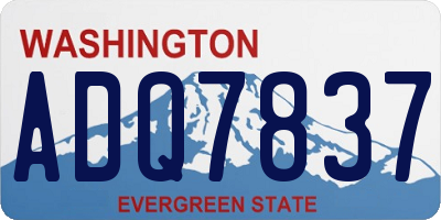 WA license plate ADQ7837