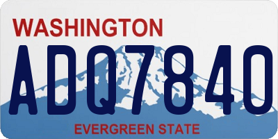 WA license plate ADQ7840
