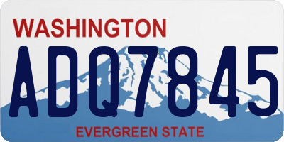 WA license plate ADQ7845