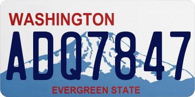 WA license plate ADQ7847