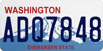 WA license plate ADQ7848