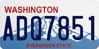 WA license plate ADQ7851